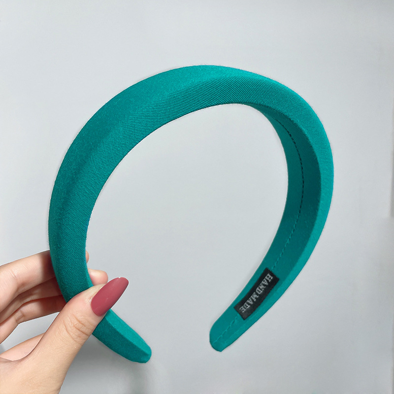 Serre-tête rembourré en velours épais pour femmes, accessoires de cheveux, à large lunette, antidérapant, en éponge, à la: 4