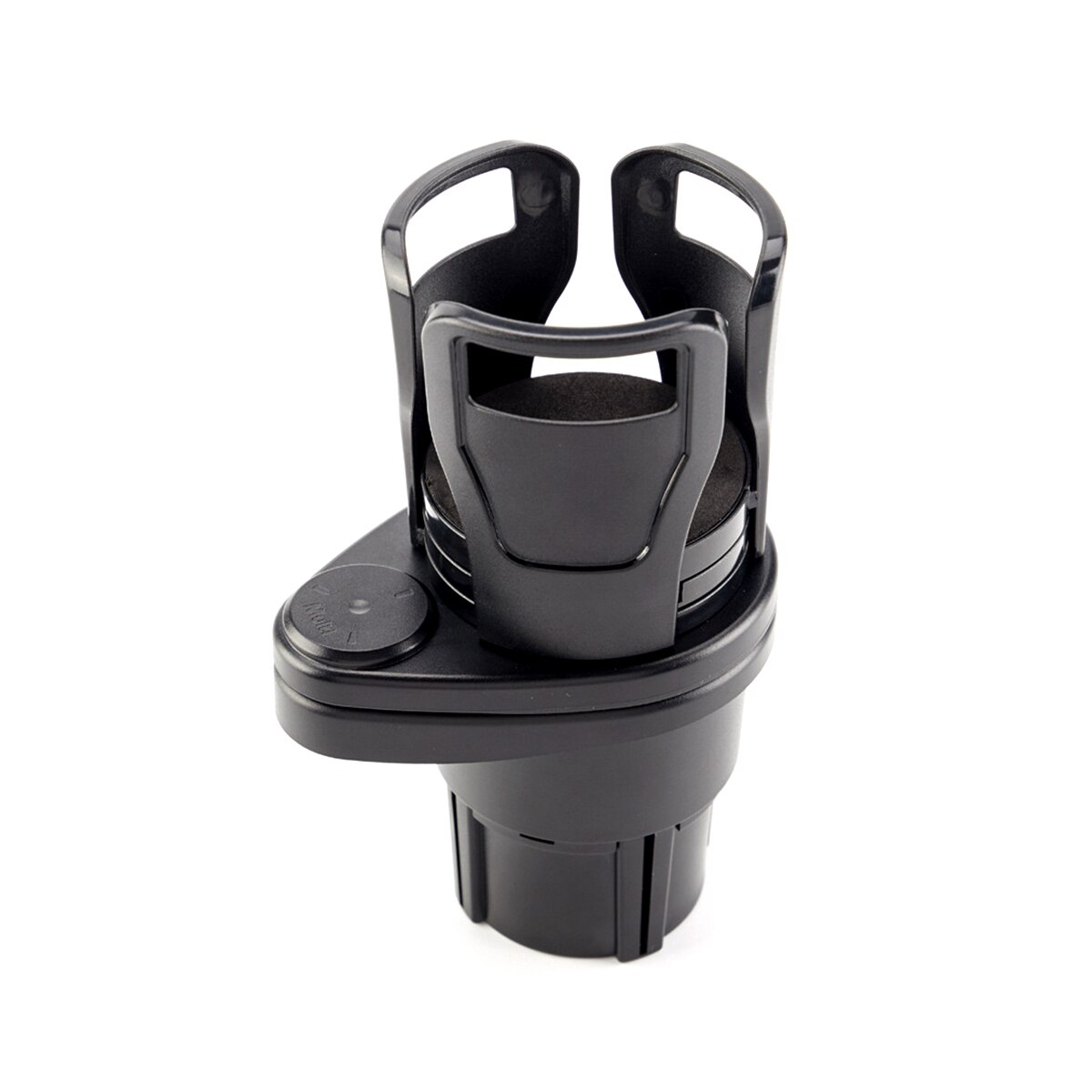 2 In 1 Cup Holder Slip-proof 360 Degree Rotating Water Car Multifunctional Cup Drink Bottle Holder with 16pcs Sponge Mat: Matte Black