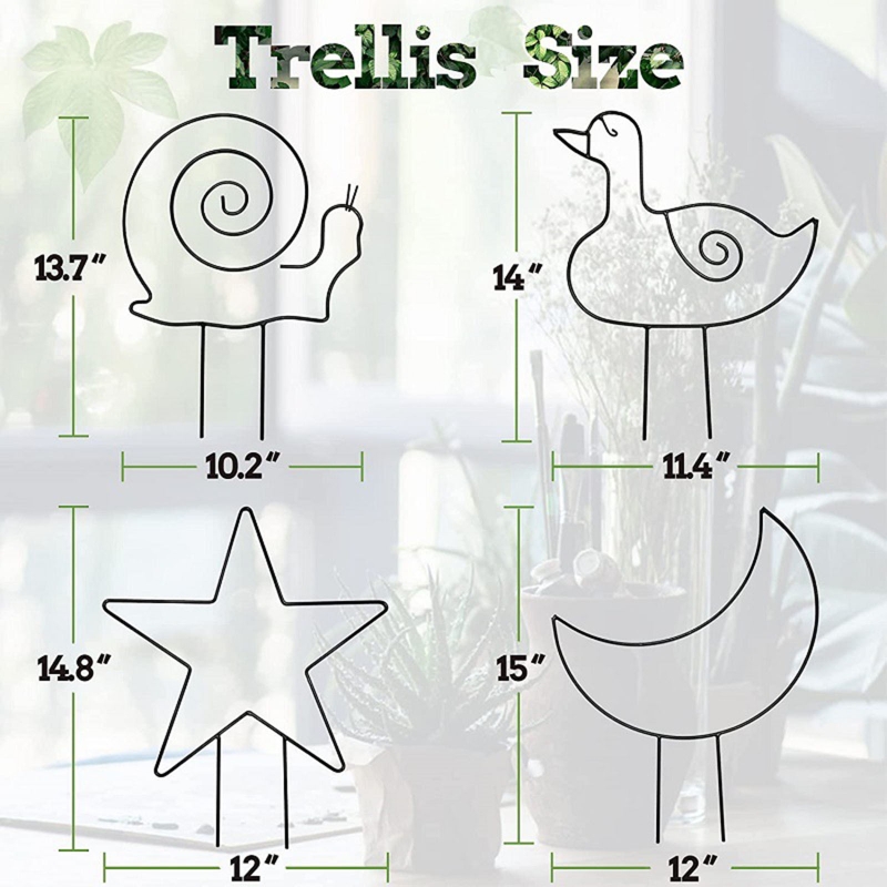 4 Pieces Plant Climbing Rack Indoor Outdoor Potted Plants Holding Bracket Durable Garden Patio Yard Balcony Accessories K0AB