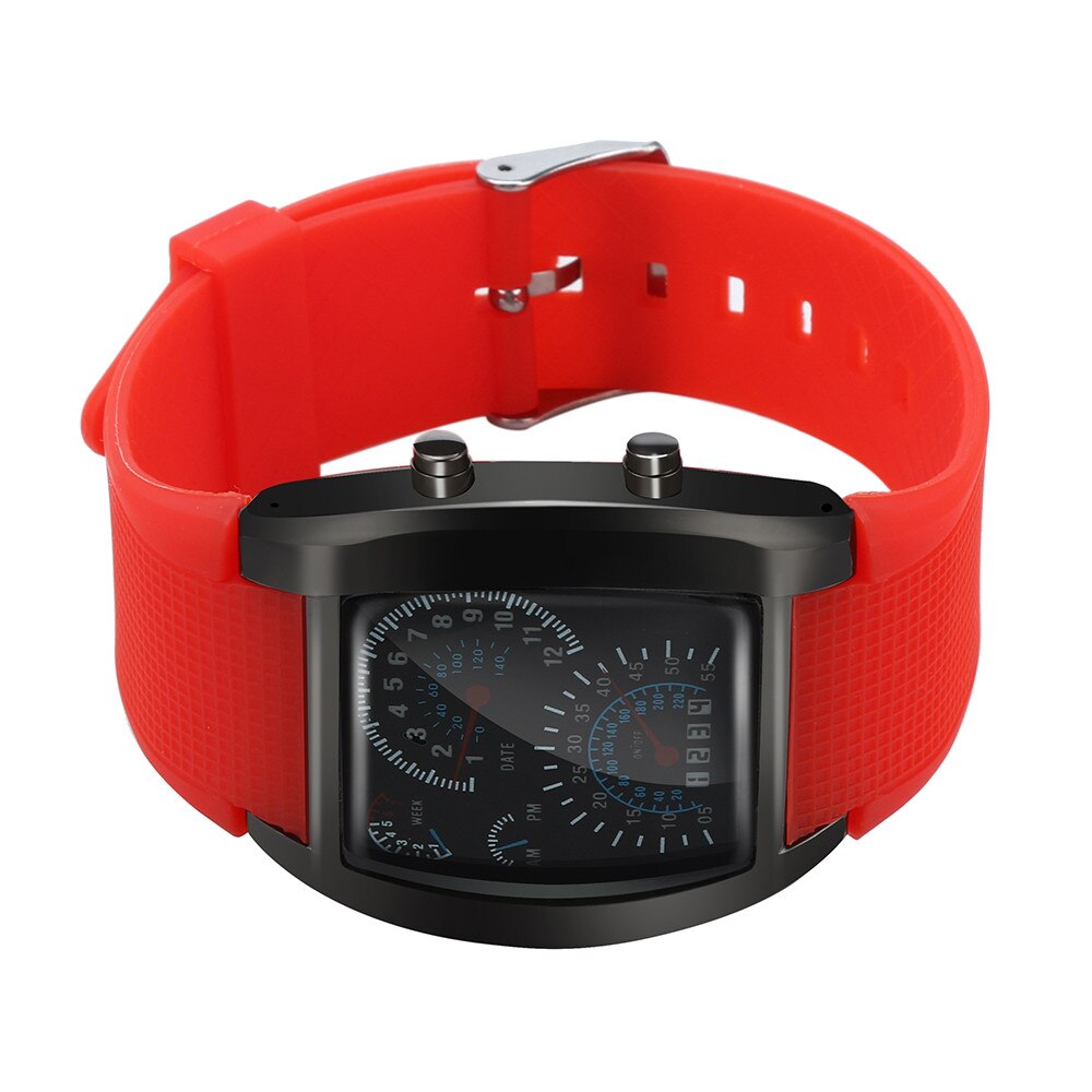 Led Light Flash Turbo Speedometer Sports Car Dial Meter Watchbrand Digital Multi Function Electronic Casual Clock Wristwatch