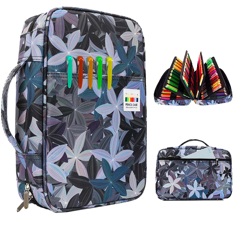 Trousse à crayons à 300 fentes, fournitures scolaires, sac à stylos de grande capacité, boîte de rangement de papeterie pour filles, pochette d'art, accessoires: green