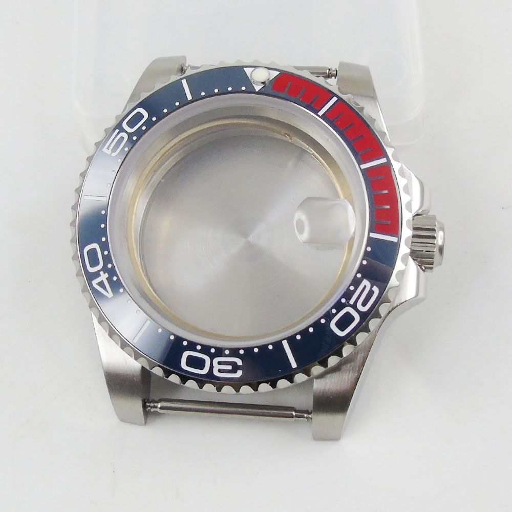 BLIGER men watch case fit NH35 sapphire stainless steel top automatic movement: O