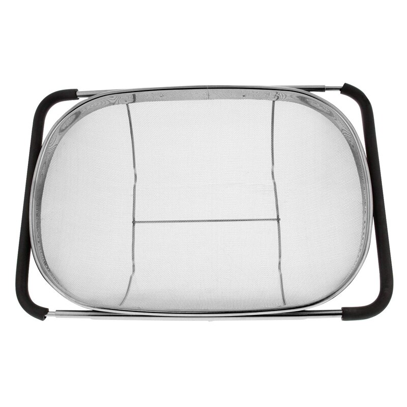 Premium Over De Spoelbak Rvs Ovale Vergiet Met Fijne Mesh 6 Quart Zeef Mand & Expandable Rubber Grip ha