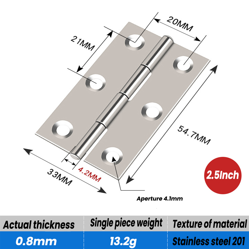 5 Stücke Edelstahl Scharniere Türverbinder Universal- Möbel Hause Edelstahl Scharnier Fenster Schrank Hardware- Zubehör: Silber