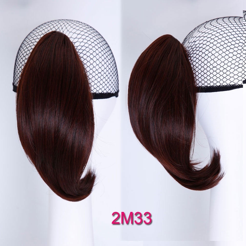 LUPU-coleta recta corta de 6 ", coleta sintética, cola de pelo Natural, garra resistente al calor, Clip en extensiones de cabello: 2M33