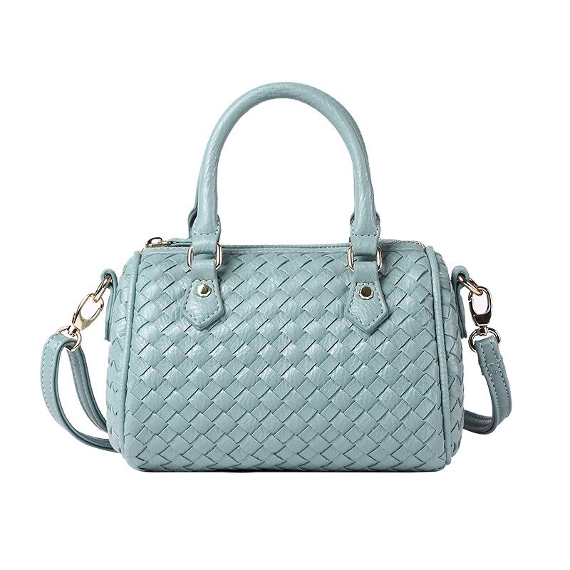 Lucdo dametaske vævet skuldertaske europæisk og amerikansk luksushåndtasker dametasker: Blå