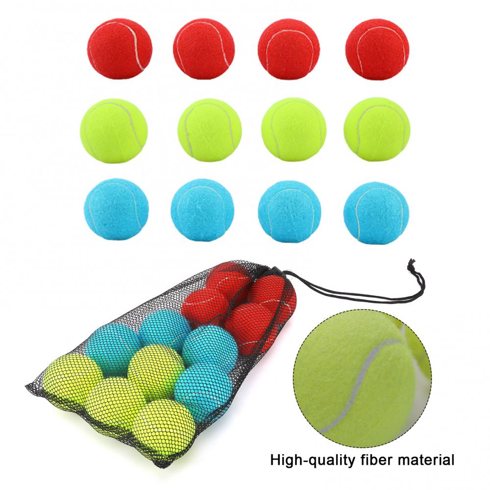 Tennisballen Hoge Elasticiteit 3 Kleuren Oefening Tennis Ballen Met Mesh Bag Voor Training Practice Huisdieren Spelen Tennis Accessoires