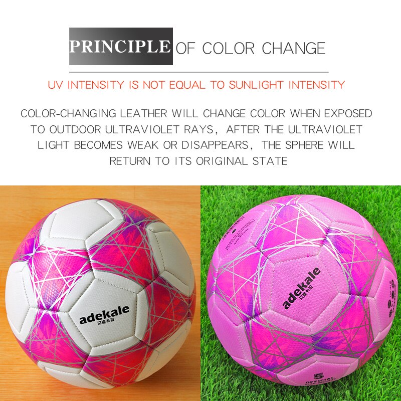 Ultraviolet Light Discoloration Football Standard Game Training Light Change Soccer Adult No. 5 Child kids No. 4