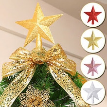 Large Glitter Star Christmas Xmas Tree Topper Decoration Xmas Treetop Ornament Merry Christmas Decor For Home Year