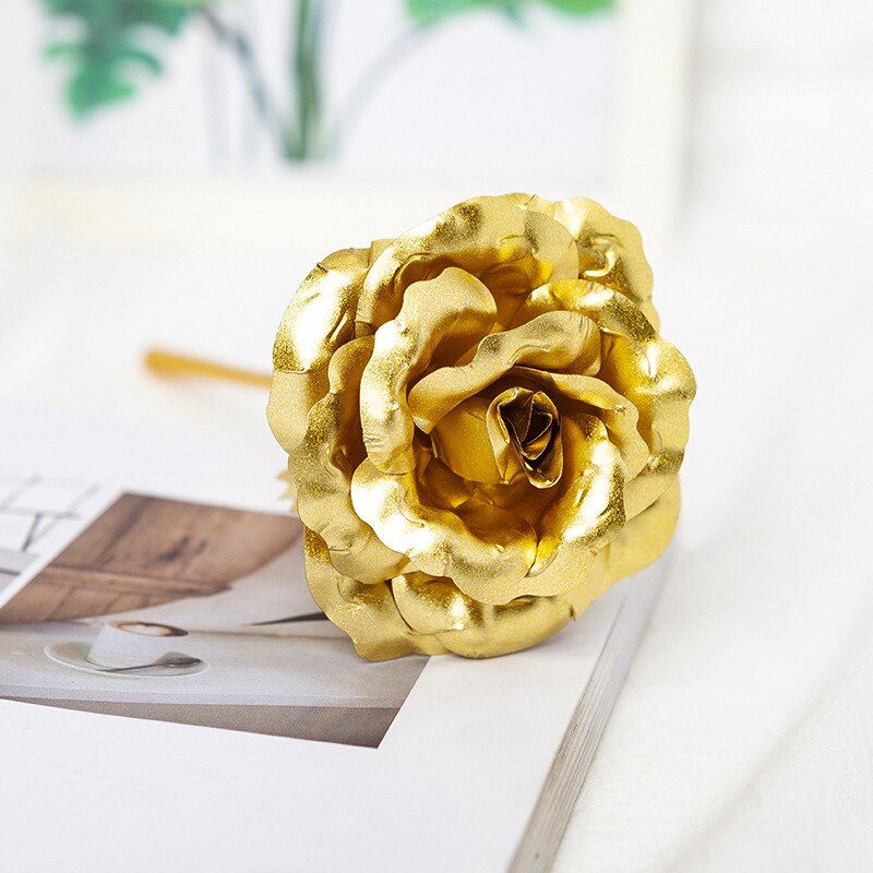 de San Valentín 24K laminada en papel aluminio Rosa oro rosa dura para siempre amor decoración de boda amante Rosa en casa decoración flor: gold