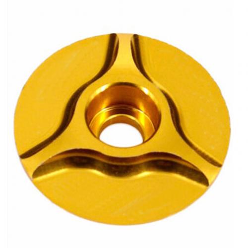 Aluminiumslegering mtb mountain road bike cykel frempind top cap headset cover bolt: Gul