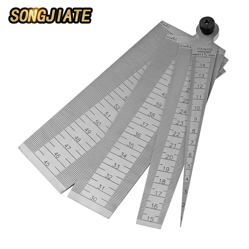 SONGJIATE stainless steel gap ruler straight steel ruler tapered ruler aperture gauge