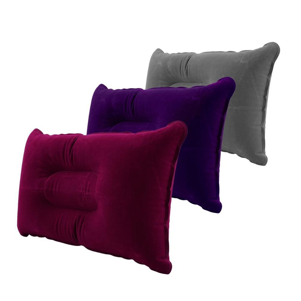 Almohada plegable portátil de viaje al aire libre, cojín inflable de aire, descanso, almohadas cómodas para dormir, accesorios de viaje