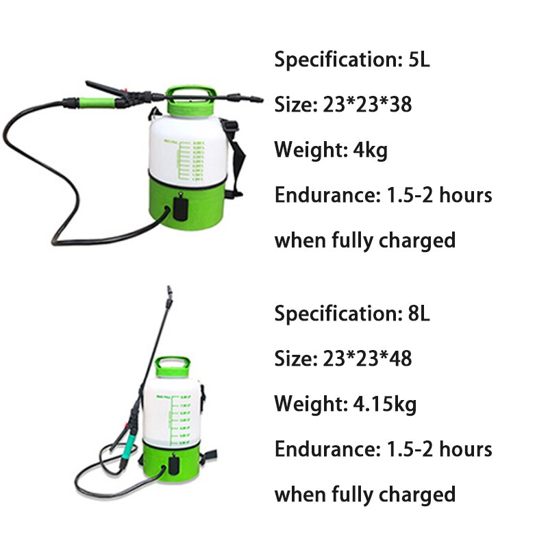 Electric Sprayer Smart Sprayer Watering Bottle Farm Tools Rechargeable Backpack Multifunctional Gardening 5L / 8L Sprayer YZ