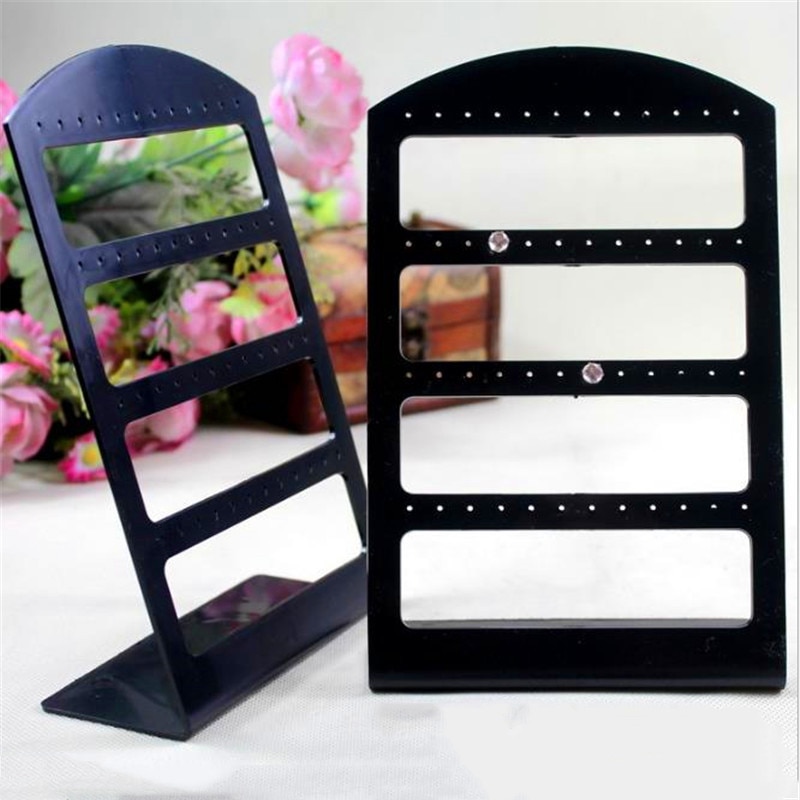 Mode 24/48/126 Gaten Sieraden Earring Organizer Stand Black Clear Plastic Ear Stud Houder Showcase Armband Display Rack