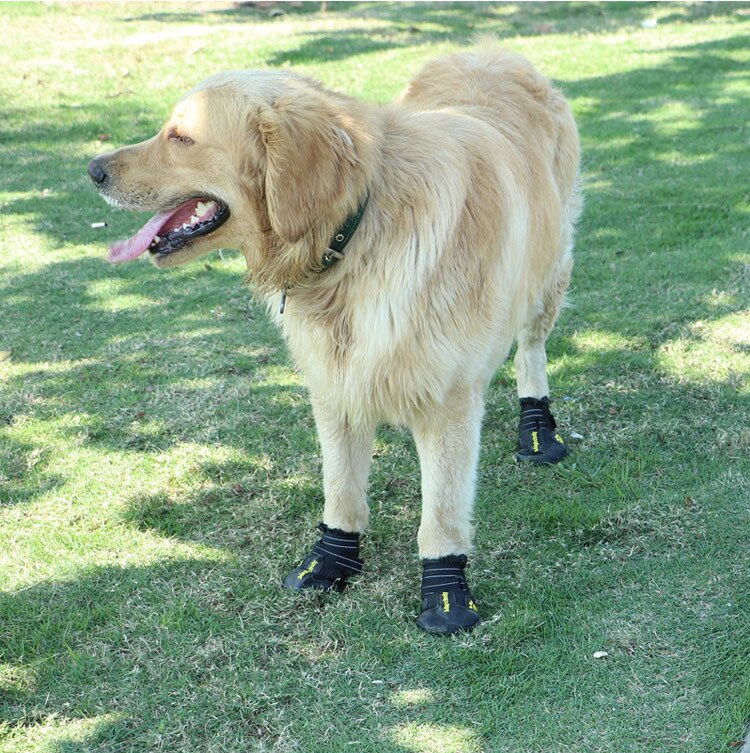 4 stks/partij Hond Schoenen Outdoor Sport Beschermen Waterdichte Reflecterende Anti-slip Grote Huisdier Schoenen Rubber Honden Laarzen Schoeisel Laarsjes