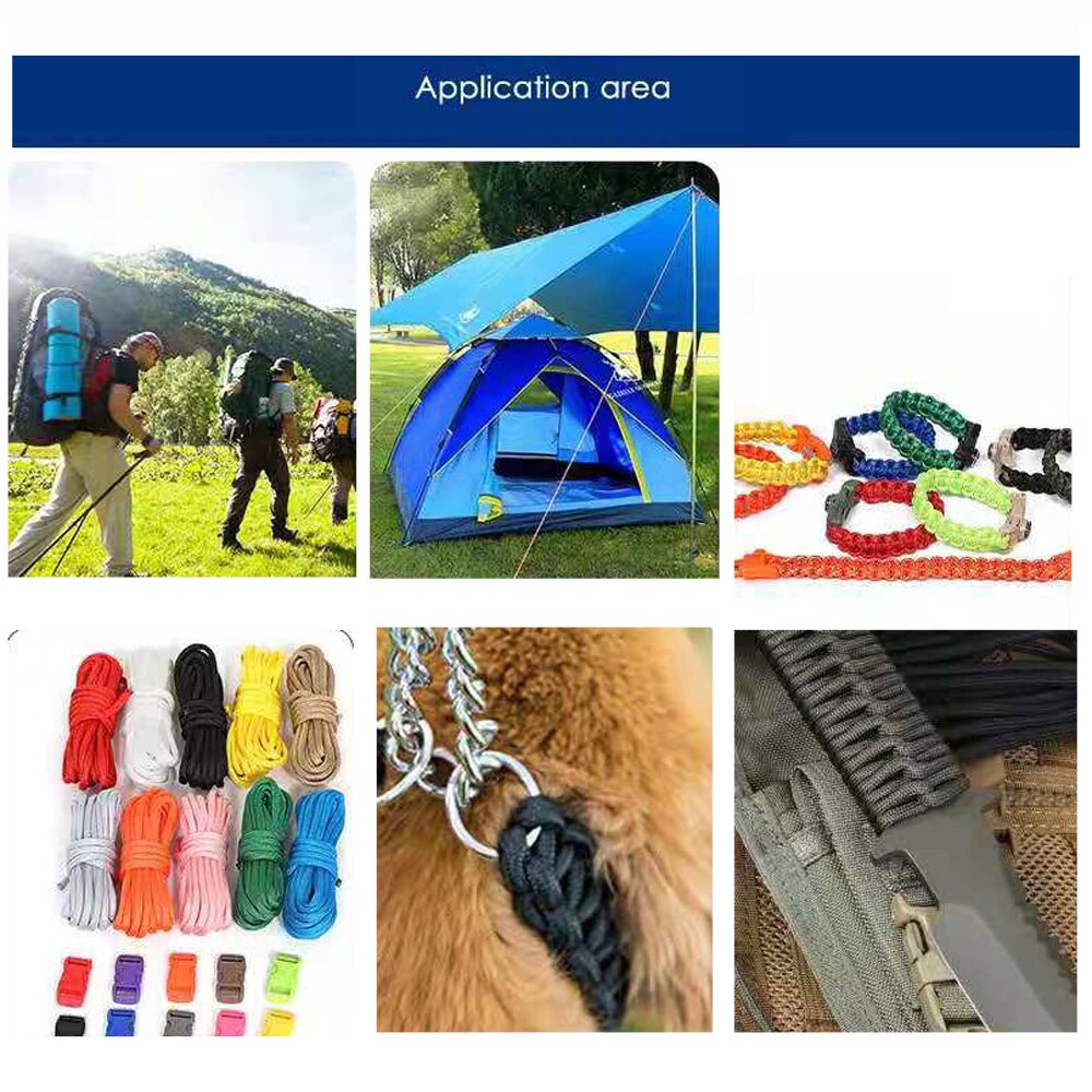 Corde de Parachute Dia 2 MM 50 100 mètres, corde de tente pour randonnée Camping corde à linge Bracelet bricolage