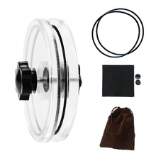 LP Vinyl Record Cleaner Clamp Record Label Saver Protector Waterproof Acrylic Clean Tool with Cleaning Cloth Kit