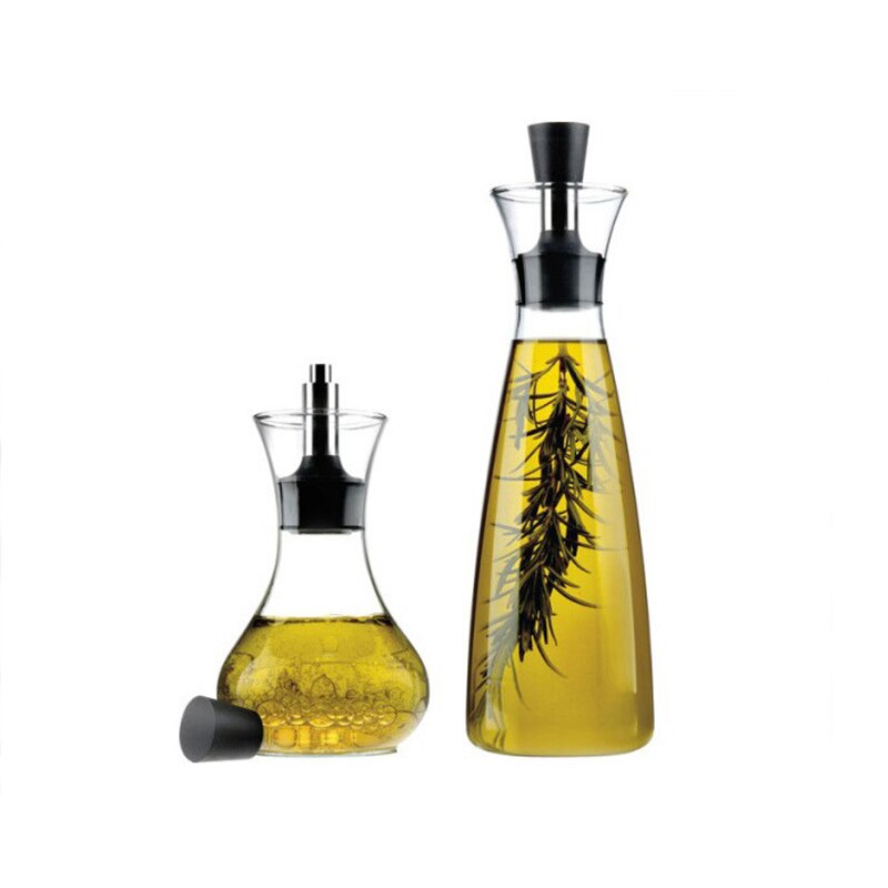300/600ml glas cruet olie flasker dispenser sovs både lækagesikre olie eddike flaske sauce beholder gryde køkkenværktøj: 300ml 600ml