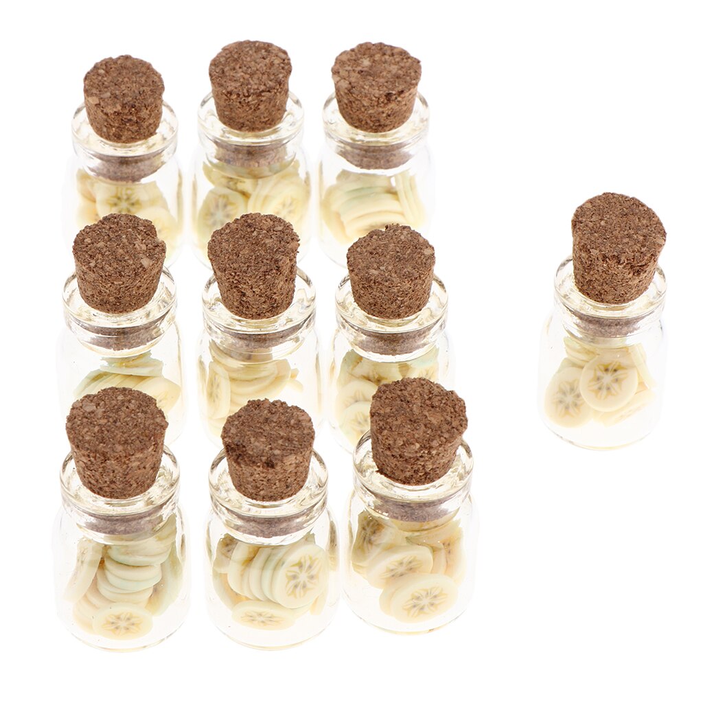 10 Pieces Miniatuur Potten Model Voor 1/12 Dollhouse Decoratie-Banana Chips