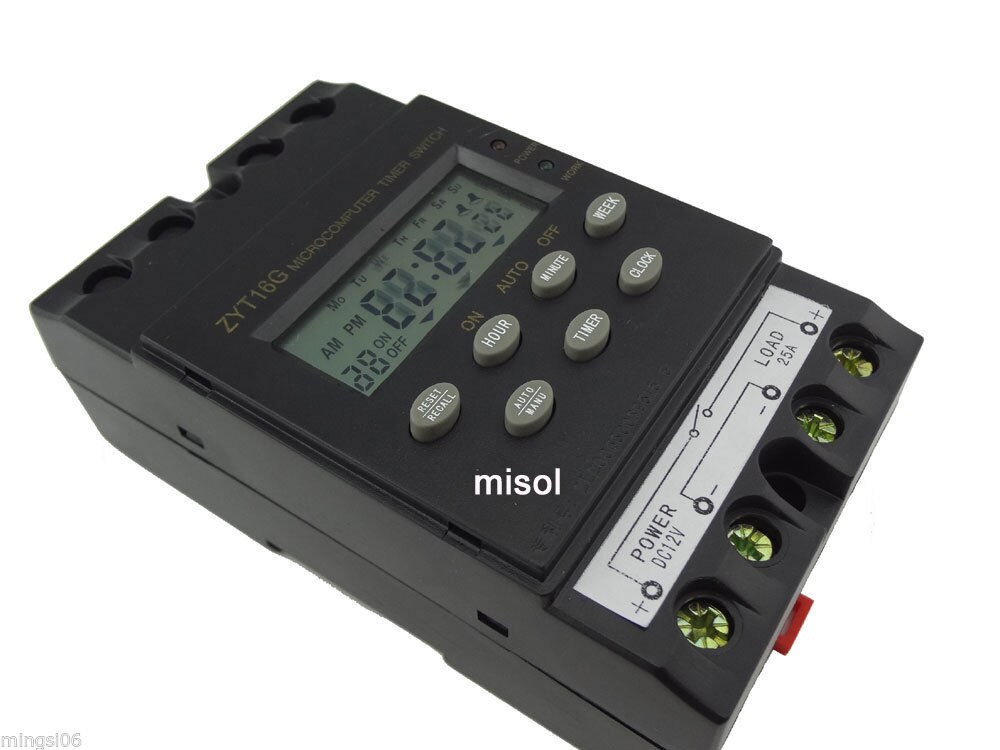 12V Timer Switch Timer Controller program/programmable timer switch 25A amps, LCD display