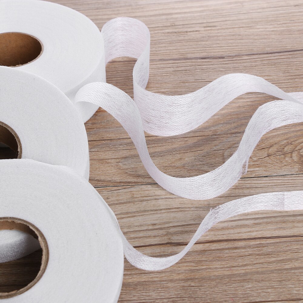 50/100M Black & White Wonder Web Iron On Hemming Tape Double Faced Adhesive Fabric Roll Clothes Sewing Turn Up Hem DIY Craft