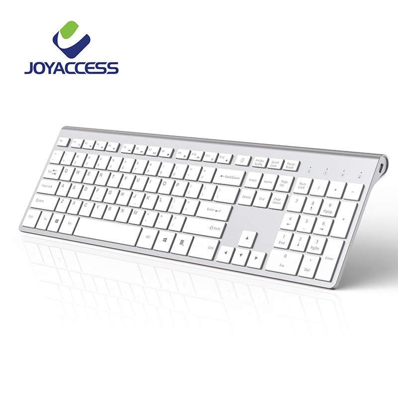 Joyaccess Toetsenbord Draadloze Oplaadbare Full Size Toetsenbord Spaans/Frans/Italiaans/Duits/Engels/Russische Silm Voor kantoor