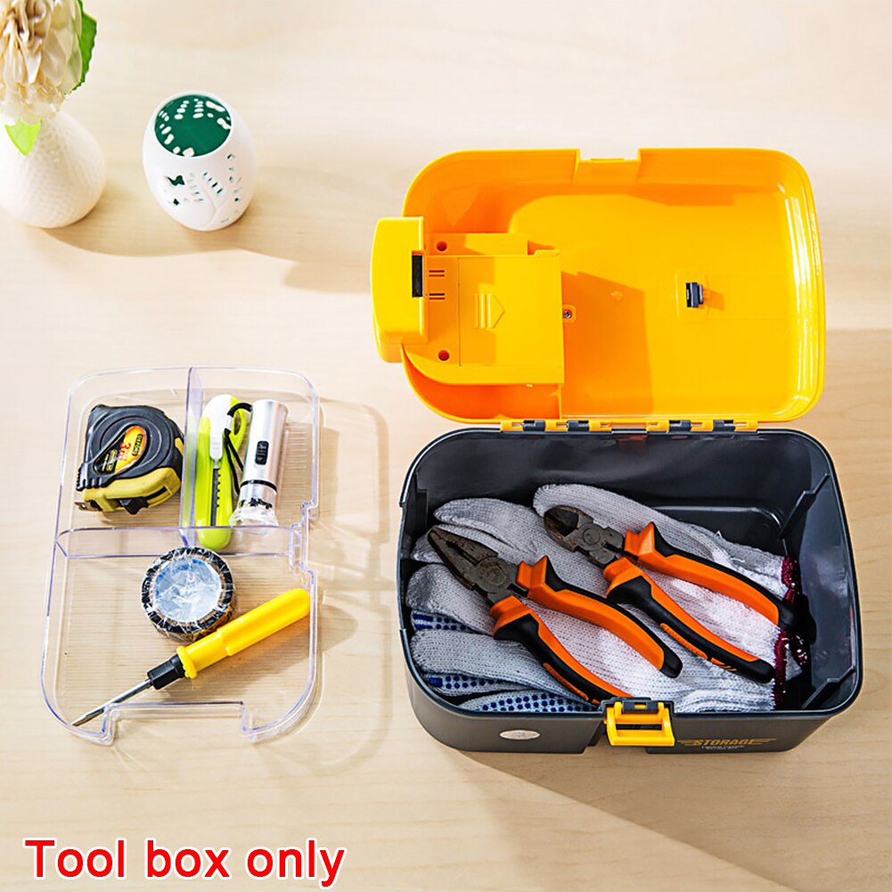 Tool Box Outdoor Fishing Multifunctional Storage Tray Portable Craftsman Electrician Repair Garage Home Organizer With LED Light