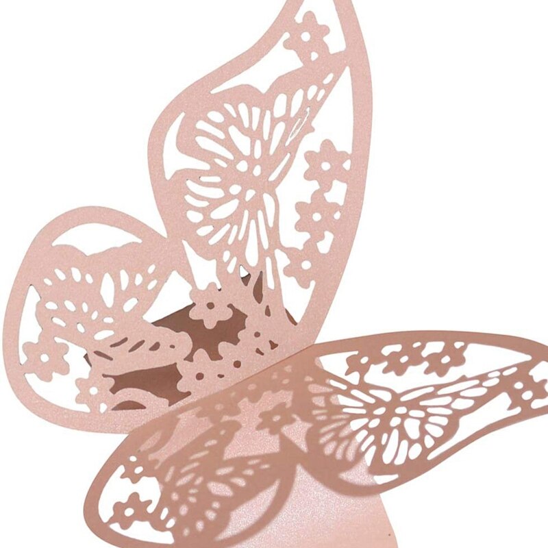 50Pcs 3D Butterfly Paper Napkin Rings for Weddings Party Serviette Table Decoration Butterfly Napkin Rings