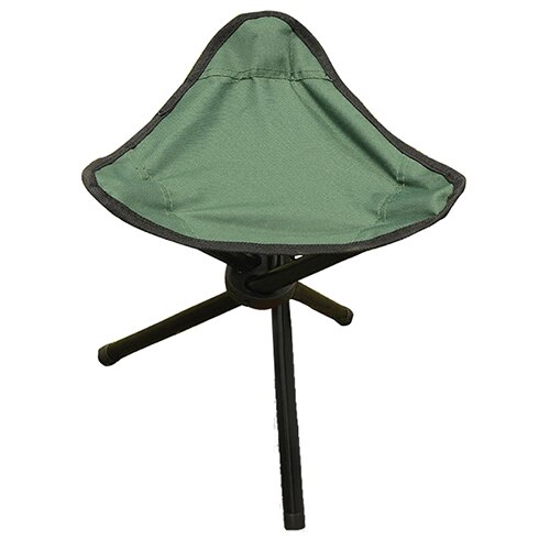 Udendørs bærbar campingmøbler fiskestol tre fod strandstol sammenklappelig stativ skammelstol have picnicstol lille: Grøn