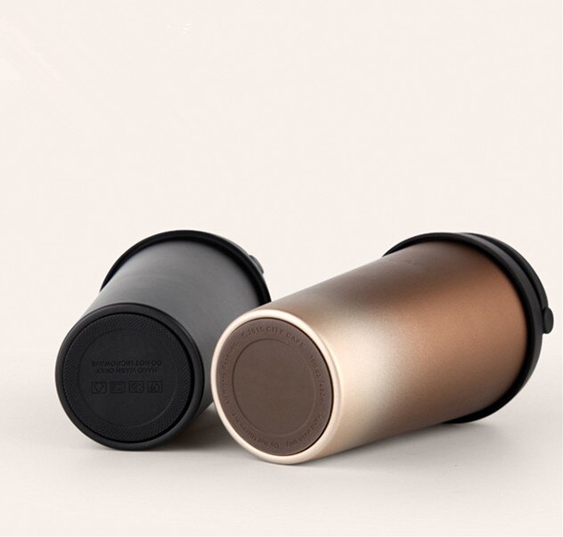 Termo de acero inoxidable de doble pared de 500ml, tazas térmicas para coche con asa, café o té para viaje o taza térmica, termo taza