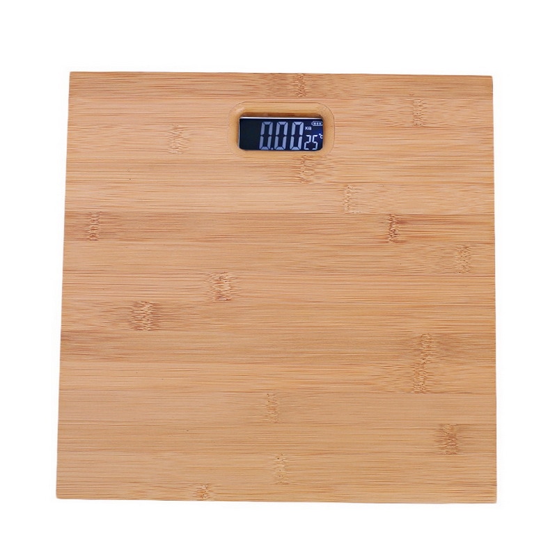 Home Bathroom Floor Wooden Body Weight Scale Backlit LED Display Multifunction Digital Electronic Weighing Scale