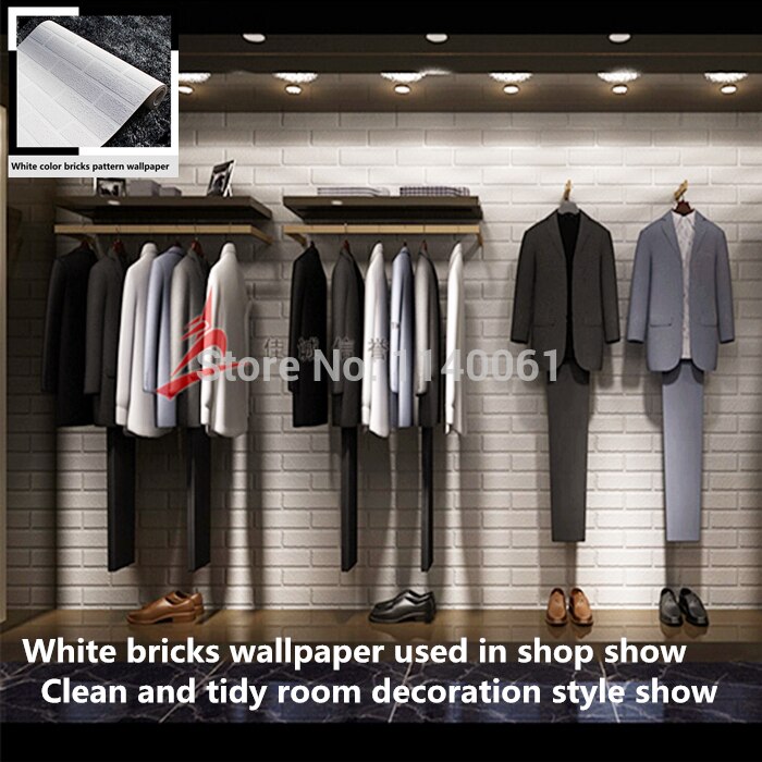 PVC Behang roll wit kleur 3D bakstenen behang voor slaapkamer woonkamer behang waterdichte wandbekleding