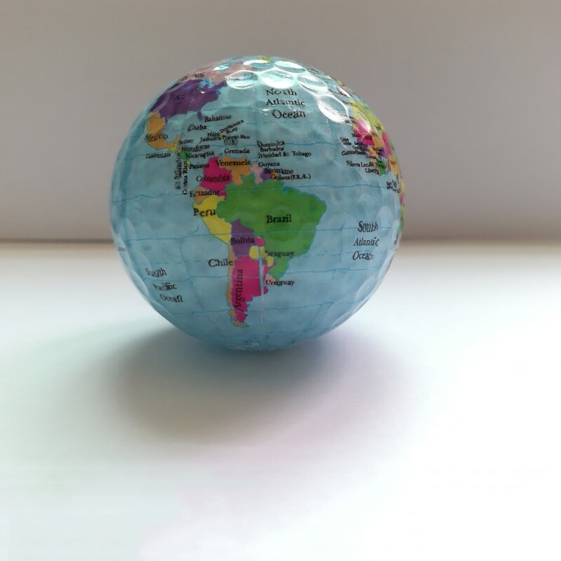 1Pc Globe Map Print Earth Golf Balls Indoor Outdoor Beginner Practice Training Tool Golf Practice Ball World Collection Globe G
