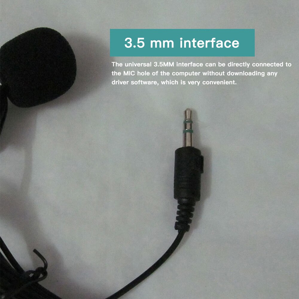 Mini Portable Clip-on Lapel Lavalier Condenser Mic Wired Microphone For iPhone For iPad/Android Smartphone Lavalier Microphone