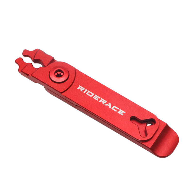 Alicates para eslabones de cadena de bicicleta, Mini alicates de instalación de extracción rápida para bicicleta de montaña, hebilla de cadena de ciclismo, herramientas de reparación de abrazadera abierta y cerrada: Color rojo