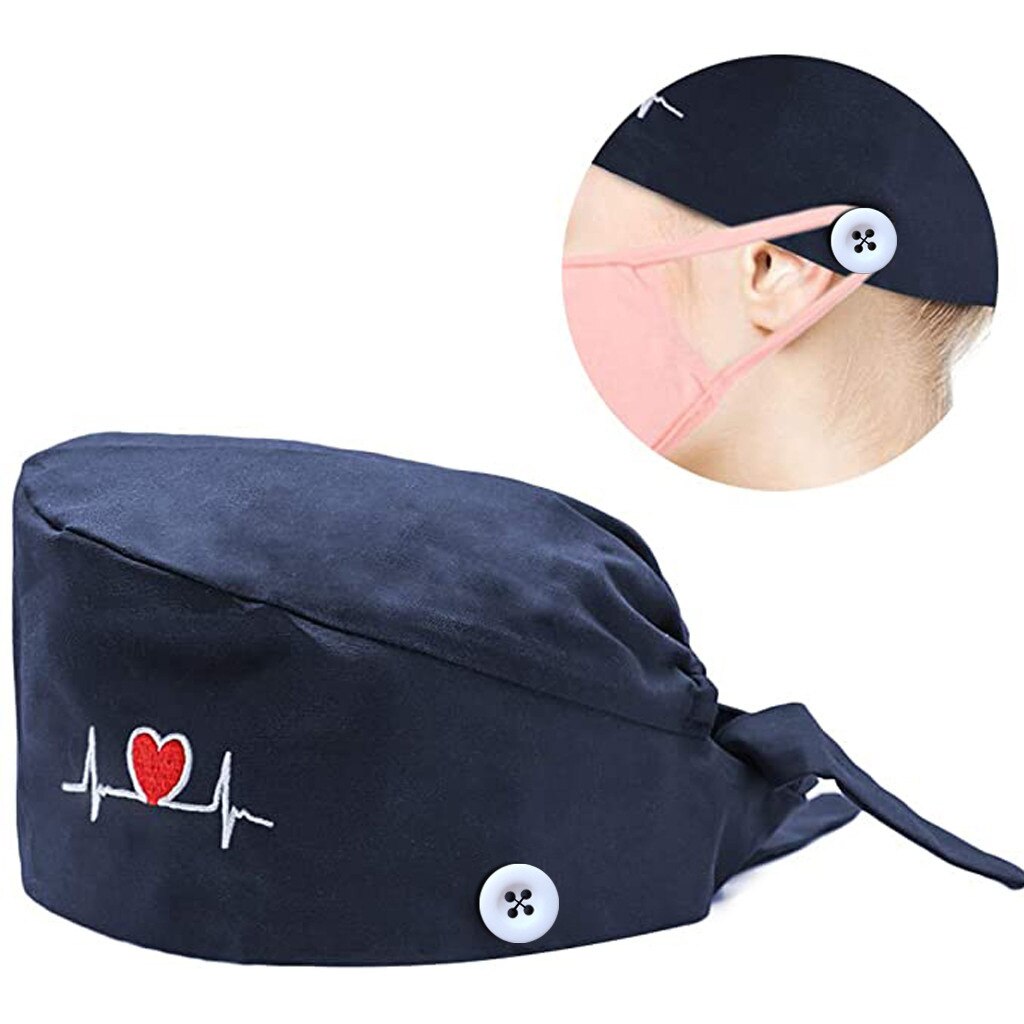 Verpleegkundige Hoeden Caps Voor Vrouwen Gorros Quirurgicos Bloem Pluizige Sanitaire Beanie Met Zweet-Proof Riem Cartoon Print Verpleging Frosted