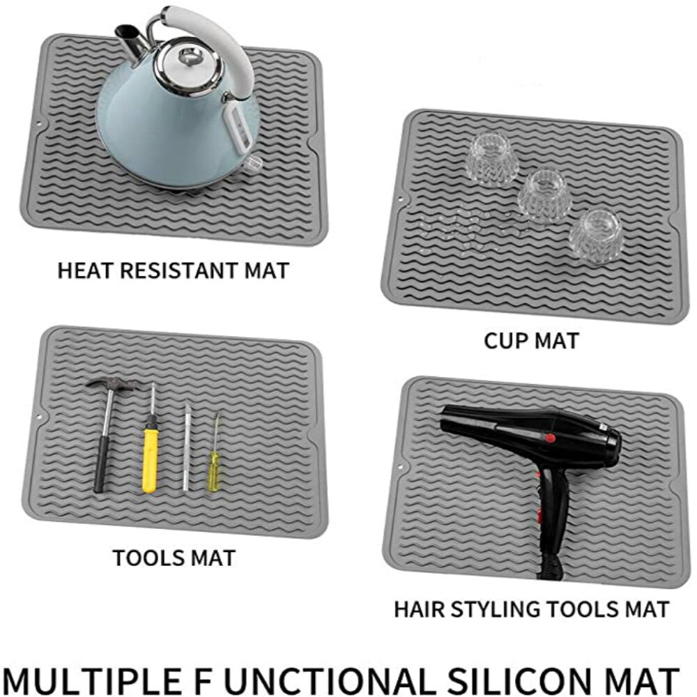 Large Silicone Drying Mats Multifuctional Anti Slip Heat Resistant Durable Foldable Insulation Pads Kitchen Gadgets
