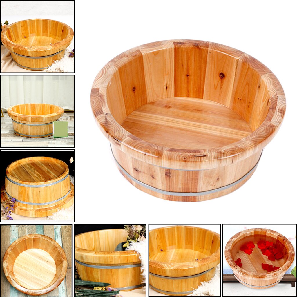 Adults Foot Basin Wooden Bucket Foot Bath Tub Wooden Bucket Foot Bath Massage