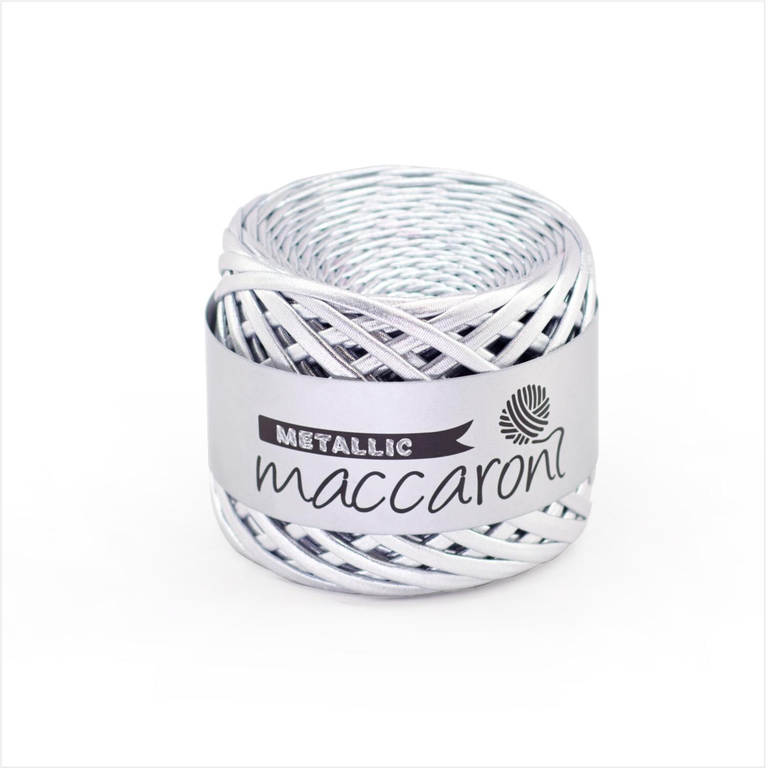 Macaroni metallic macrame garn 2.2 mm: Silver-