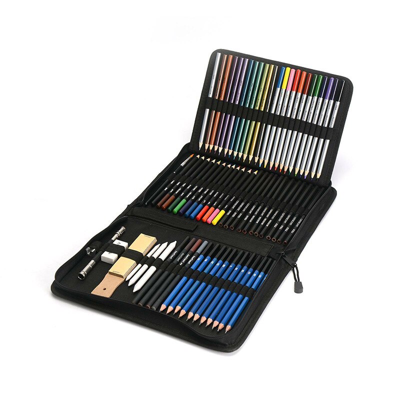 Art Set72 PCS Drawing Sketching Set With Sketch Graphite Charcoal Pencils Bag Eraser Art Kit For Student Artist