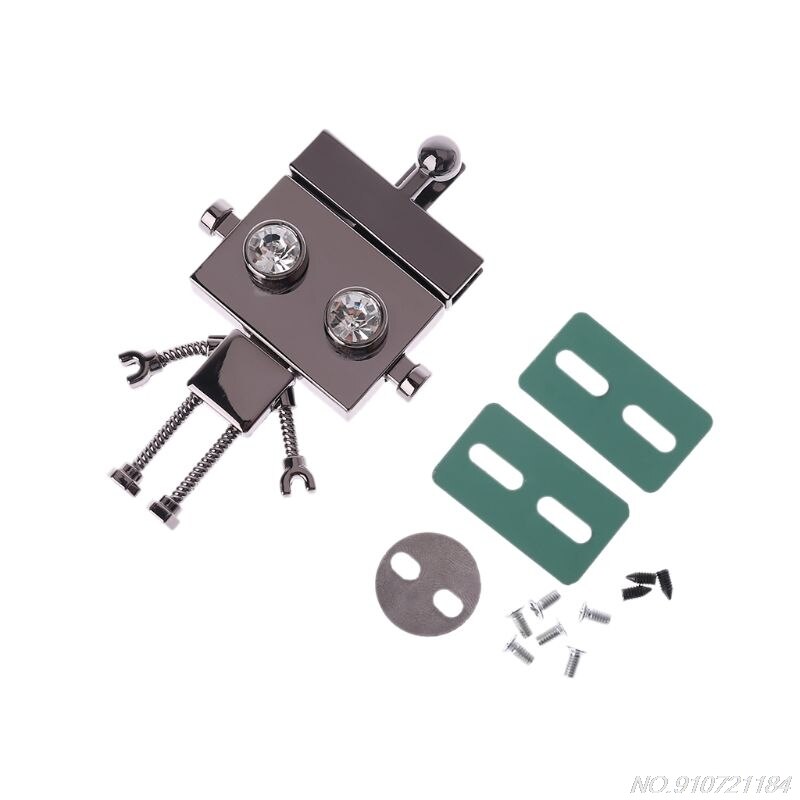 Robot Shape Clasp Turn Lock Twist Locks Metal Hardware For DIY Handbag Shoulder Bag Purse D18 20: Black