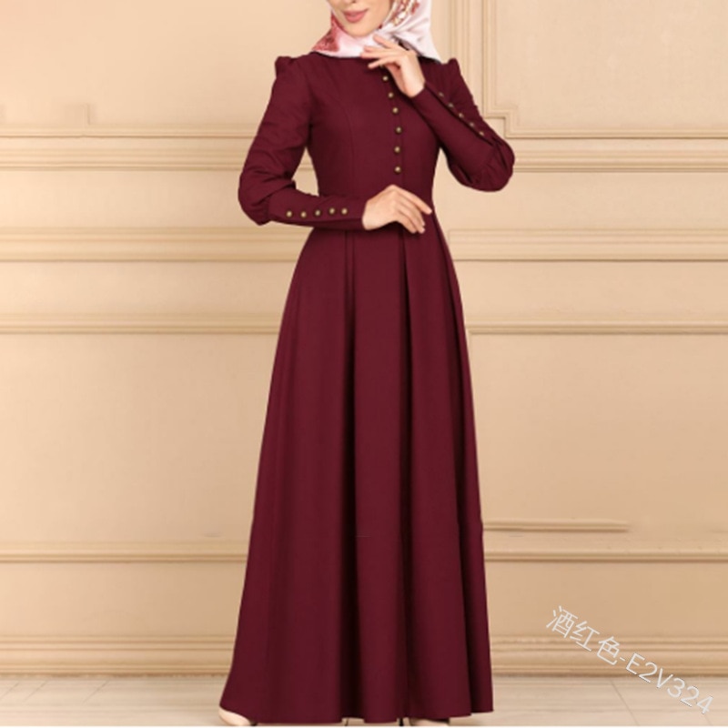 Tyrkiet dubai muslimsk lang kjole kvinder stor swing a-line abaya kaftan kimono islamisk tøj elbise marokkansk kaftan hijab kjoler