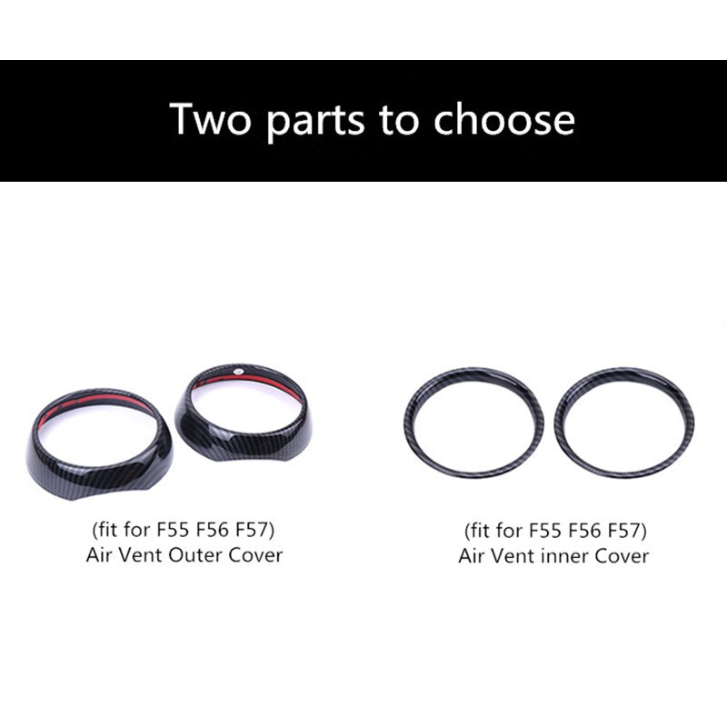 Anel de ventilação de ar do carro saída capa caso escudo de fibra carbono habitação adesivo decoração para mini cooper um s jcw f55 f56 f57 acessórios