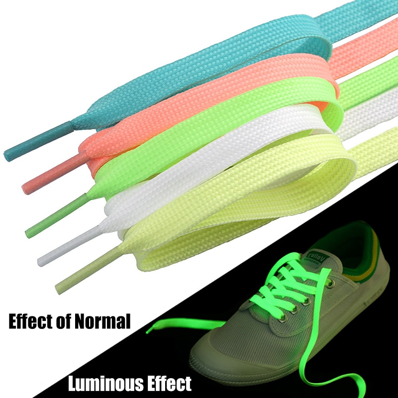 1 paar Lichtgevende Schoenveters voor Kid Sneakers Mannen Vrouwen Sportschoenen Veters Glow In The Dark Night Shoestrings Reflecterende Schoenveters