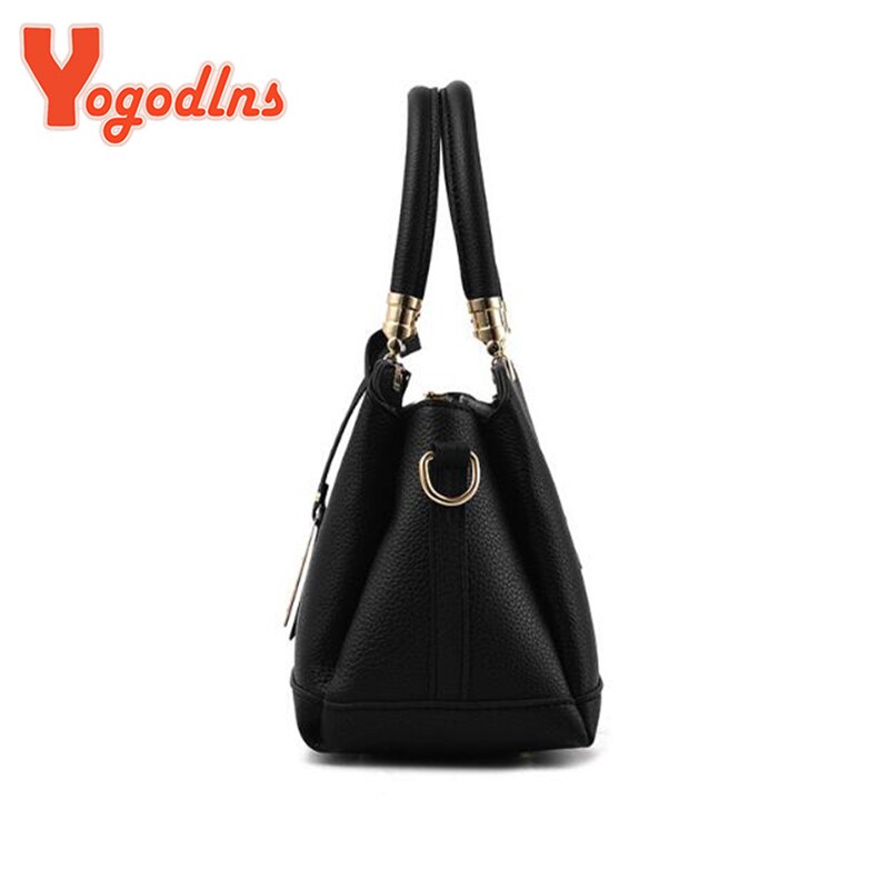 Yogodlns PU Leather Women bag Shoulder Bag Tree Branches Metal Decor Solid color feminina Handbag crossbody bag