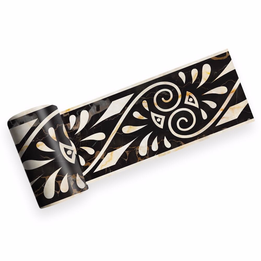 3d Marble Self-adhesive Greek Pattern Wall Stair Floor Border Tile Sticker Kitchen Bathroom Basin Baseboard Wall Sticker 2m: Default Title