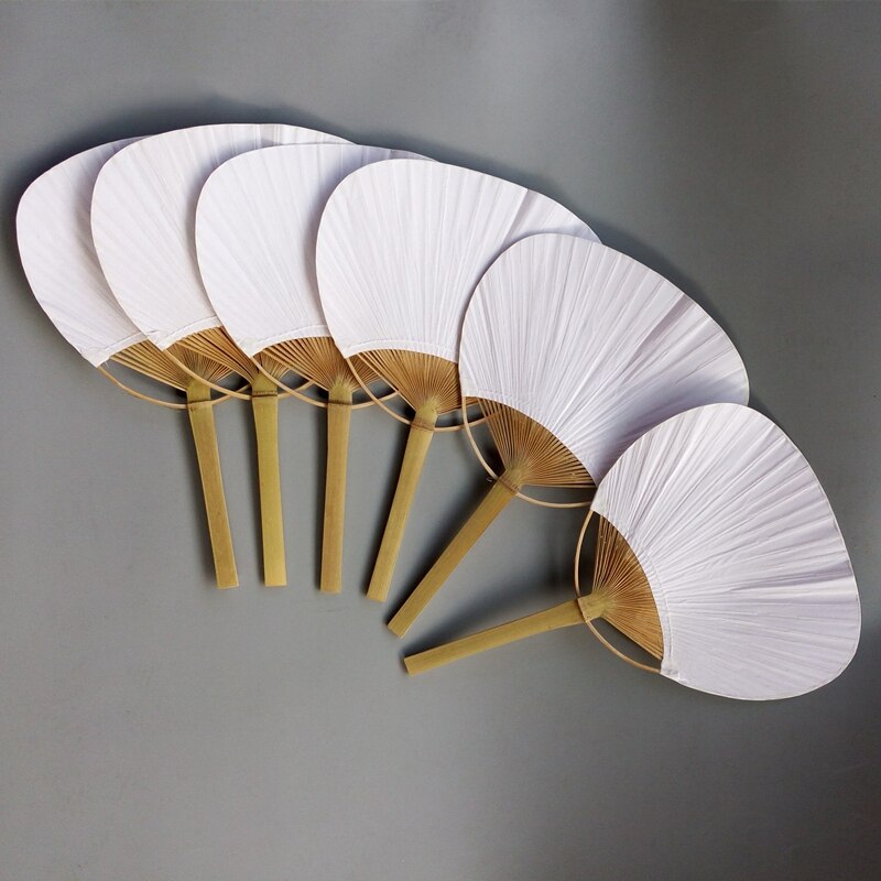 24Pcs/Lot Wedding White Paddle Fan For Wedding Decoration