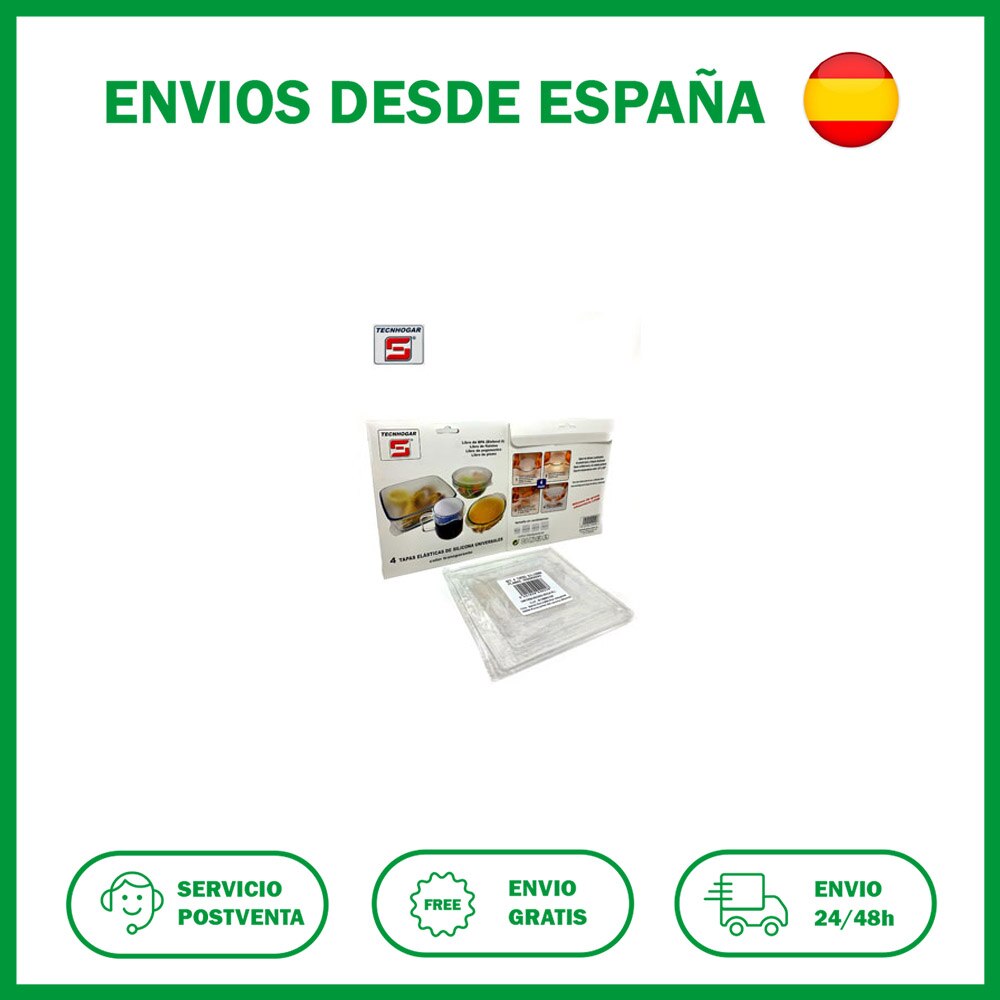 Film Silicona Reutilizable Set 4 Uds Tecnhogar 14,5x14,5 (2) 10x10 19x19cms