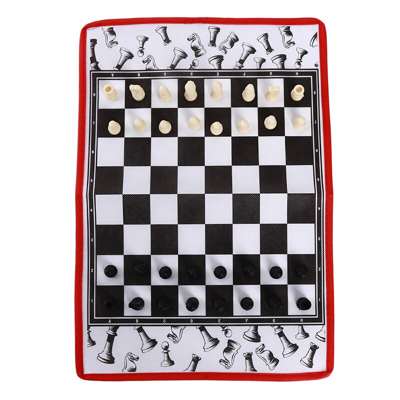 2 in 1 Chess & Checkers & Backgammon Set Travel Plastic Chess Game Magnetic Chess Pieces Folding Checkerboard Entertainment